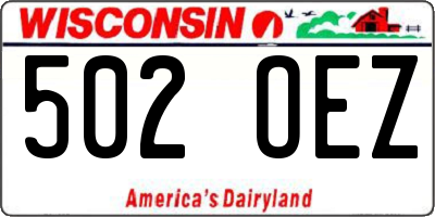 WI license plate 502OEZ