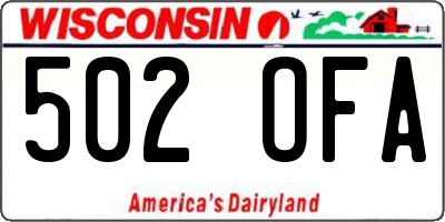 WI license plate 502OFA