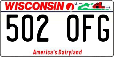 WI license plate 502OFG