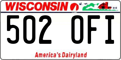 WI license plate 502OFI