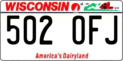 WI license plate 502OFJ