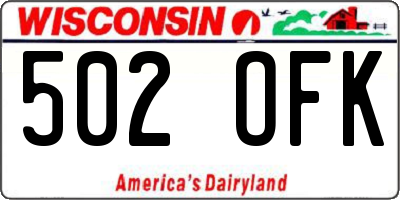 WI license plate 502OFK