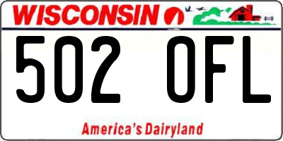 WI license plate 502OFL