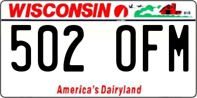 WI license plate 502OFM