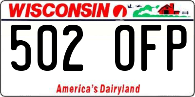 WI license plate 502OFP