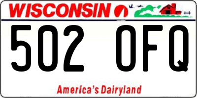 WI license plate 502OFQ