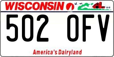 WI license plate 502OFV