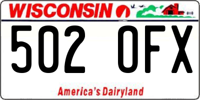 WI license plate 502OFX