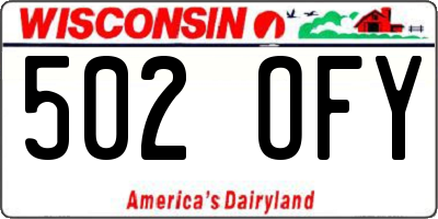 WI license plate 502OFY