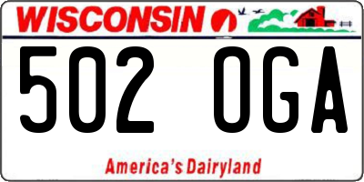 WI license plate 502OGA
