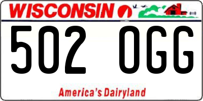 WI license plate 502OGG