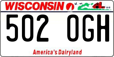 WI license plate 502OGH