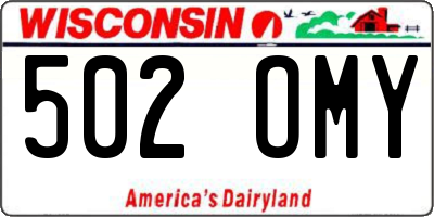 WI license plate 502OMY