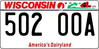 WI license plate 502OOA