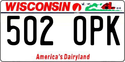 WI license plate 502OPK