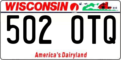 WI license plate 502OTQ