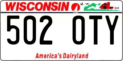WI license plate 502OTY