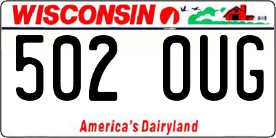 WI license plate 502OUG