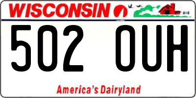 WI license plate 502OUH