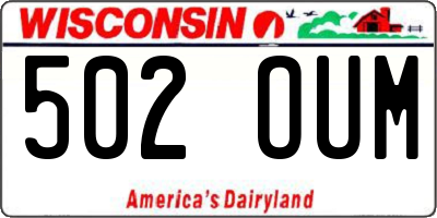WI license plate 502OUM