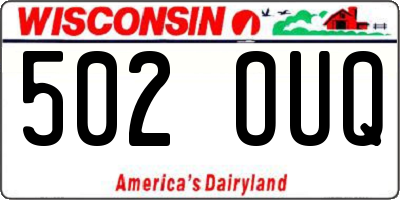 WI license plate 502OUQ
