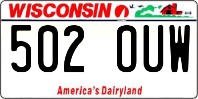 WI license plate 502OUW