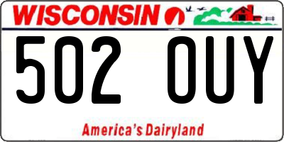 WI license plate 502OUY