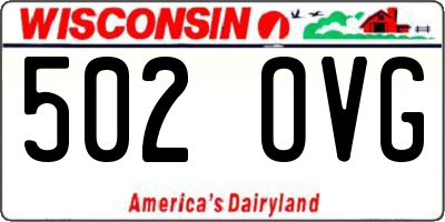 WI license plate 502OVG