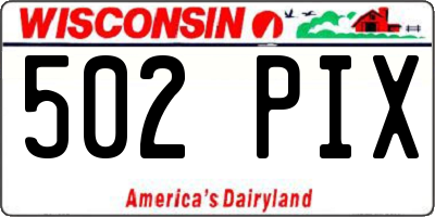 WI license plate 502PIX