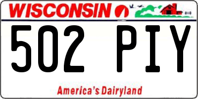 WI license plate 502PIY