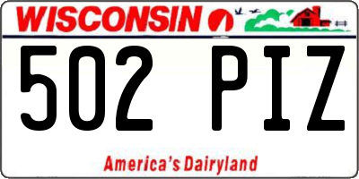 WI license plate 502PIZ