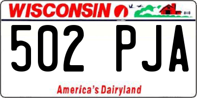WI license plate 502PJA