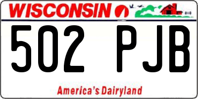 WI license plate 502PJB