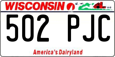 WI license plate 502PJC