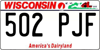 WI license plate 502PJF