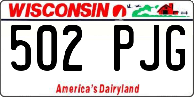 WI license plate 502PJG