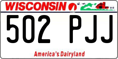WI license plate 502PJJ