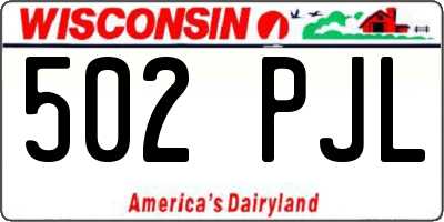 WI license plate 502PJL