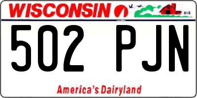 WI license plate 502PJN