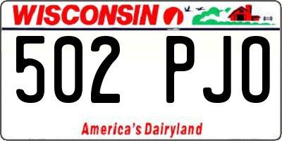 WI license plate 502PJO