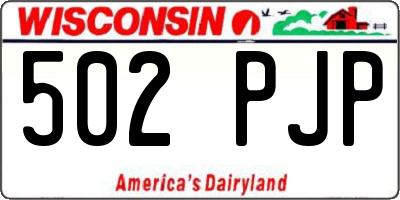 WI license plate 502PJP