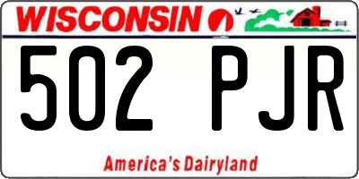 WI license plate 502PJR