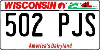 WI license plate 502PJS