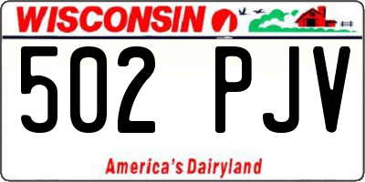 WI license plate 502PJV