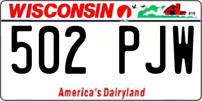 WI license plate 502PJW