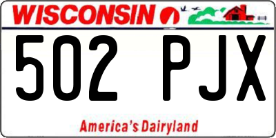 WI license plate 502PJX