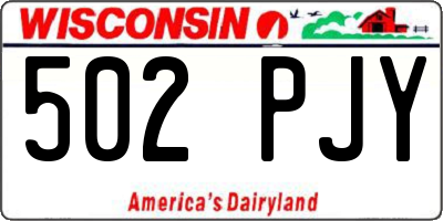WI license plate 502PJY