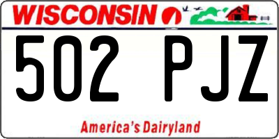 WI license plate 502PJZ