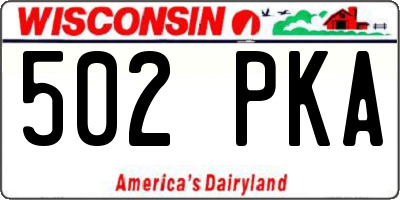 WI license plate 502PKA