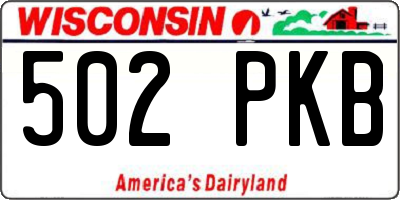 WI license plate 502PKB